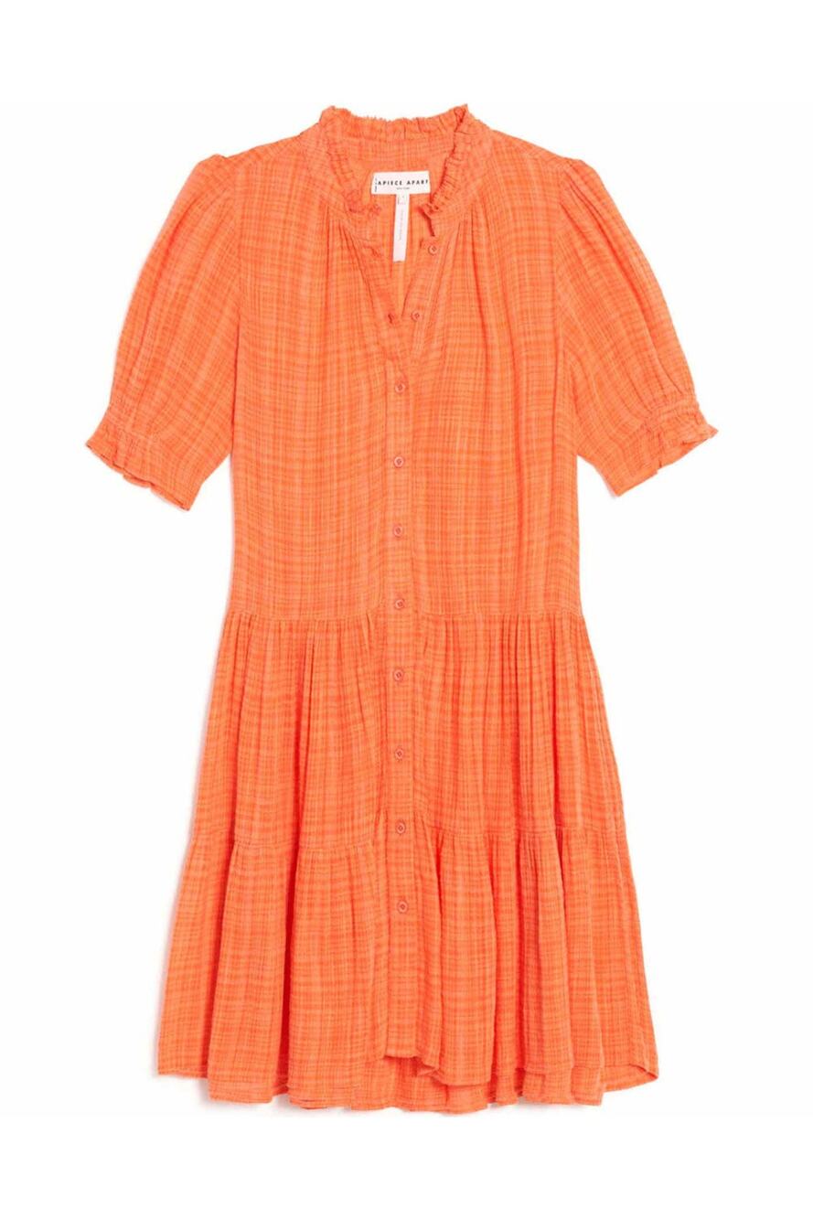 Apiece Apart Orange Linen Dress Size XS Sherbet Summer Resort